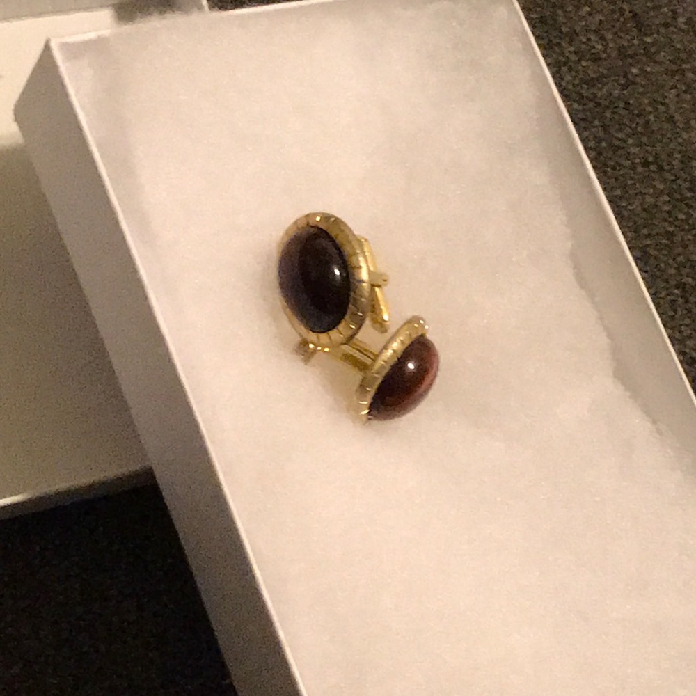 Vintage Gold & Tiger Eye Cufflinks
